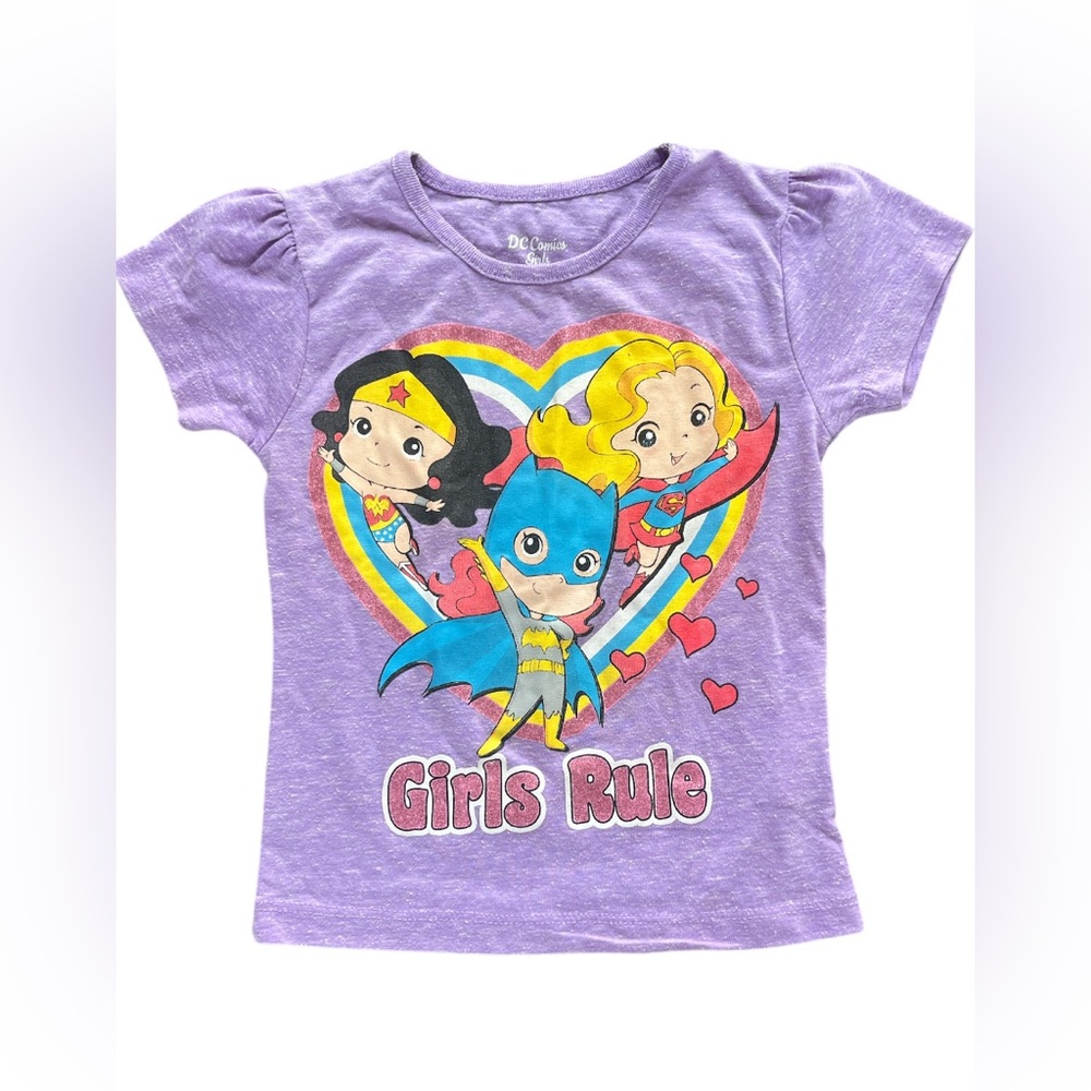 DC Girls Purple Girl Superhero Girls Rule Tshirt Size 3T